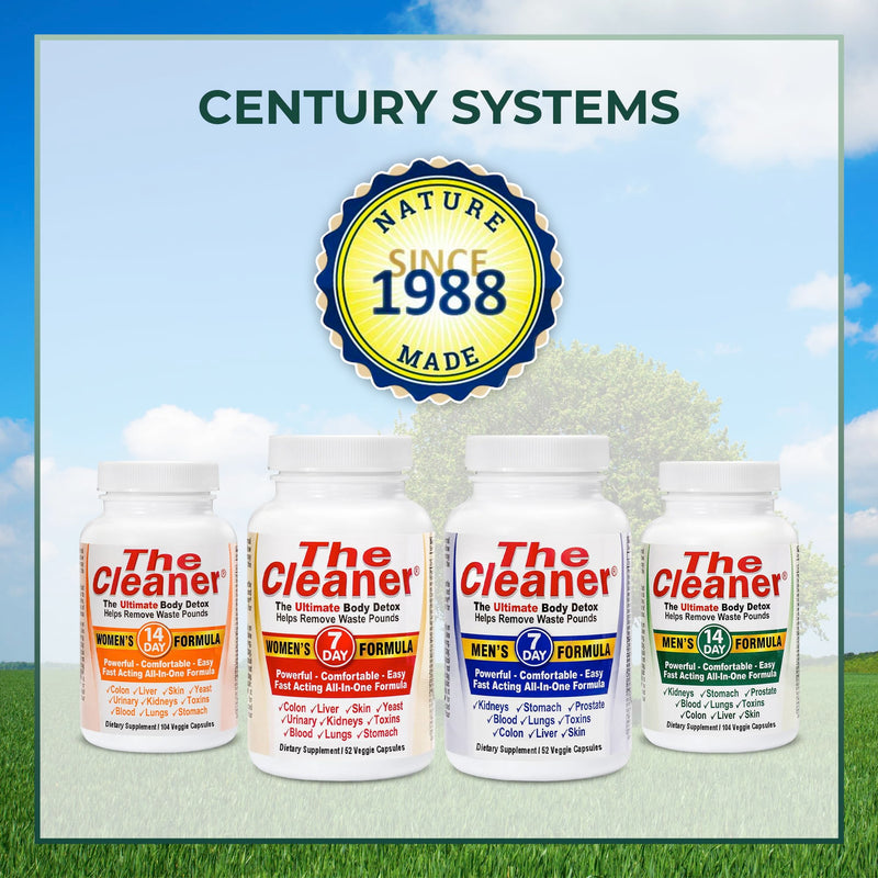 Century Systems The Cleaner Detox, Powerful 7-Day Complete Internal Cleansing Formula for Men, Support Digestive Health, 52 Vegetarian Capsules 52 Count (Pack of 1) - BeesActive Australia
