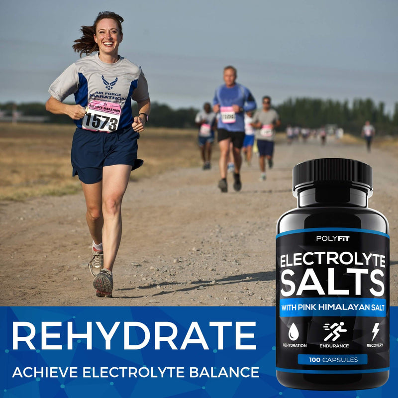 Polyfit Electrolyte Salt Tablets - 100 Pills - Electrolytes Replacement Supplement for Rapid Hydration - BeesActive Australia