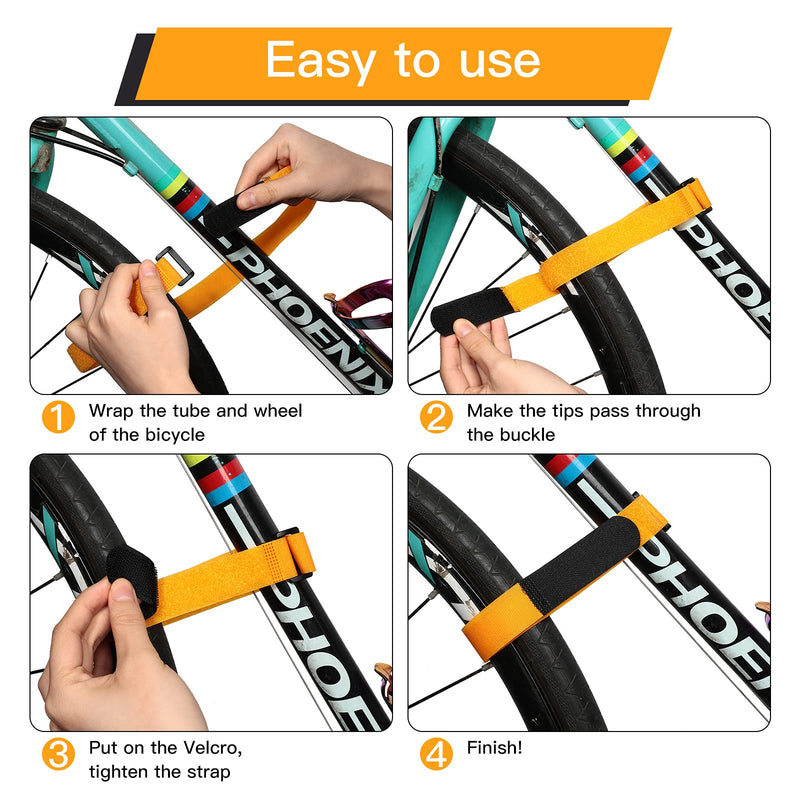 15 Pieces Bike Straps Adjustable Bike Rack Straps Reusable Bike Cinch Strap Replacement Bicycle Wheel Stabilizer Straps Bicycle Accessories for Transporting Bicycles, 1 x 23.6 Inch, 1 x 11.8 Inch - BeesActive Australia