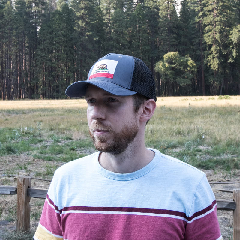 International Tie Premium Flag Hats - Snapback Trucker Baseball Hat (Black California) - BeesActive Australia