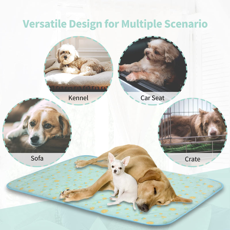 NWK Pet Cooling Mat - Ice Silk Cooling Mat for Dogs & Cats, Portable & Washable Pet Cooling Blanket, Car Seats, Beds and More in Summer, Keep Pet Cool from Heatwave Green Fruit Large - BeesActive Australia