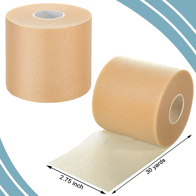 4 Pieces Foam Underwrap Athletic Foam Tape Sports Pre Wrap Athletic Tape for Ankles Wrists Hands and Knees(Beige,2.75 Inches x 30 Yards) Beige 2.75 Inch x 30 Yards - BeesActive Australia