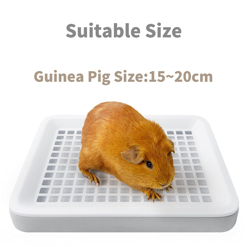 Moan&Miao Guinea Pig Toilet, Small Animal Potty Trainer Corner, Square Rat Litter Bedding Box with Small Broom, Dustpan, Small Pet Litter Toilet for Guinea Pigs, Chinchilla, Ferret,Galesaur, Hamster Grey - BeesActive Australia