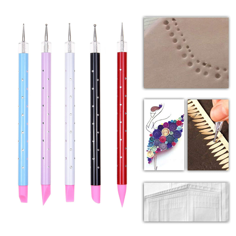 Kare & Kind Nail Art Design Dotting Painting UV Gel Pen Tools - 20x Nail Art Accessories - 15x Nail Art Brushes, 5x Double Ended Sculpting and Dotting Pen - DIY, Home, Salon, Professional Use - BeesActive Australia