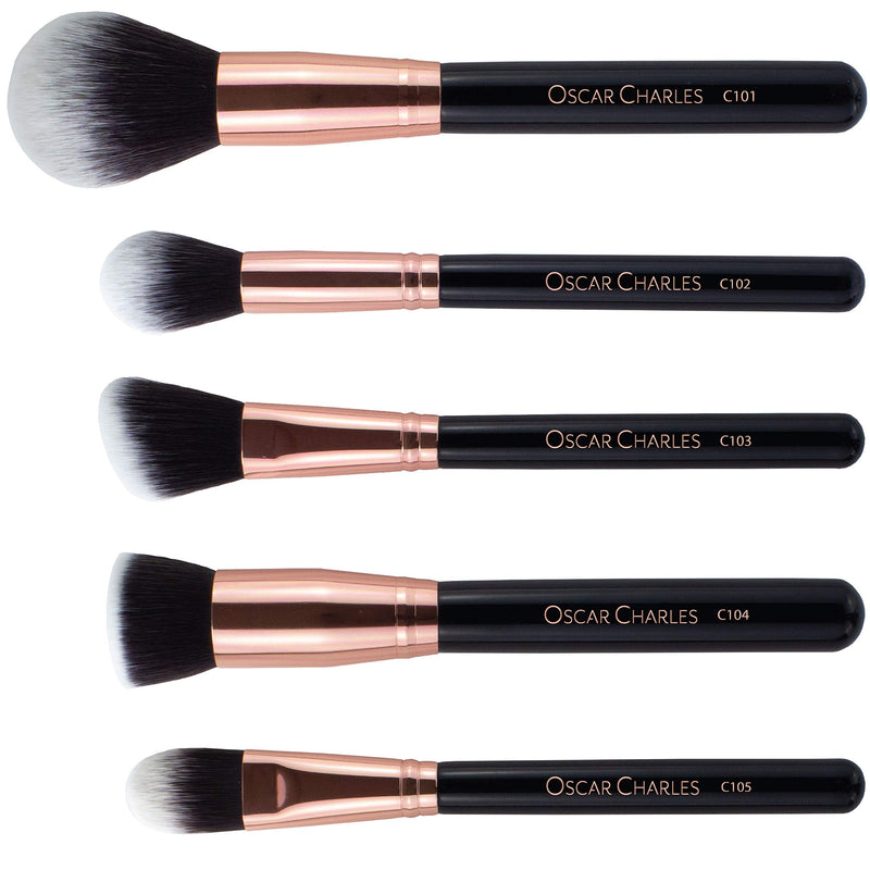 Oscar Charles Professional Makeup Brushes Set, 15 make up brushes with Beauty Blender, Brush Cleaner & Makeup Brush Holder - Rose Gold - BeesActive Australia