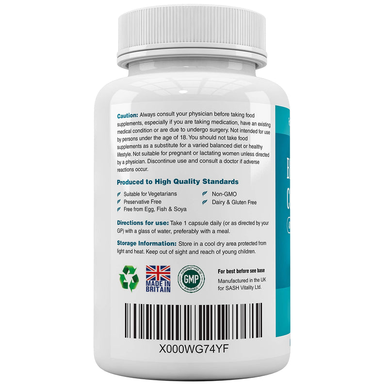 Bio-Cultures Complex Probiotics for Adults - 120 Vegetarian Capsules - Advanced Multi-Strain - Prebiotic Inulin - Active Strains Lactobacillus Acidophilus & Bifidobacterium - UK Made Sash Vitality - BeesActive Australia