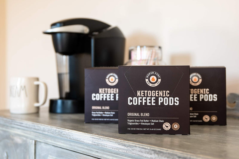 Rapid Fire High Performance Keto Coffee Pods, Supports Energy and Metabolism, Weight Loss, Ketogenic Diet 16 Single Serve K-Cup Pods, Original 16 Count (Pack of 1) - BeesActive Australia