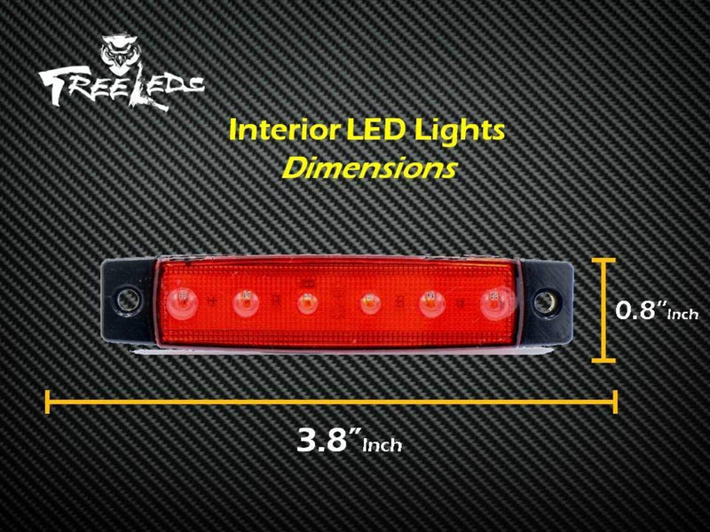 [AUSTRALIA] - Tree Leds Interior Boat Light Marine Strip Utility LED Deck Lights for Boats 12 Volts (Pack of 2) Red 