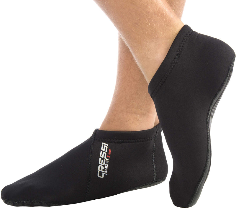 [AUSTRALIA] - Short Premium Neoprene Diving Socks 3mm | PALMA ST by Cressi: quality since 1946 Large-X-Large Black/Black 