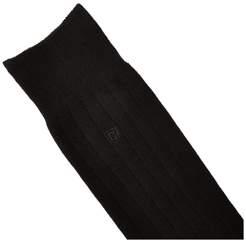 Chaps mens Assorted Solid Dress Crew Socks (3 Pack) 6-12 Black Ribbed - BeesActive Australia