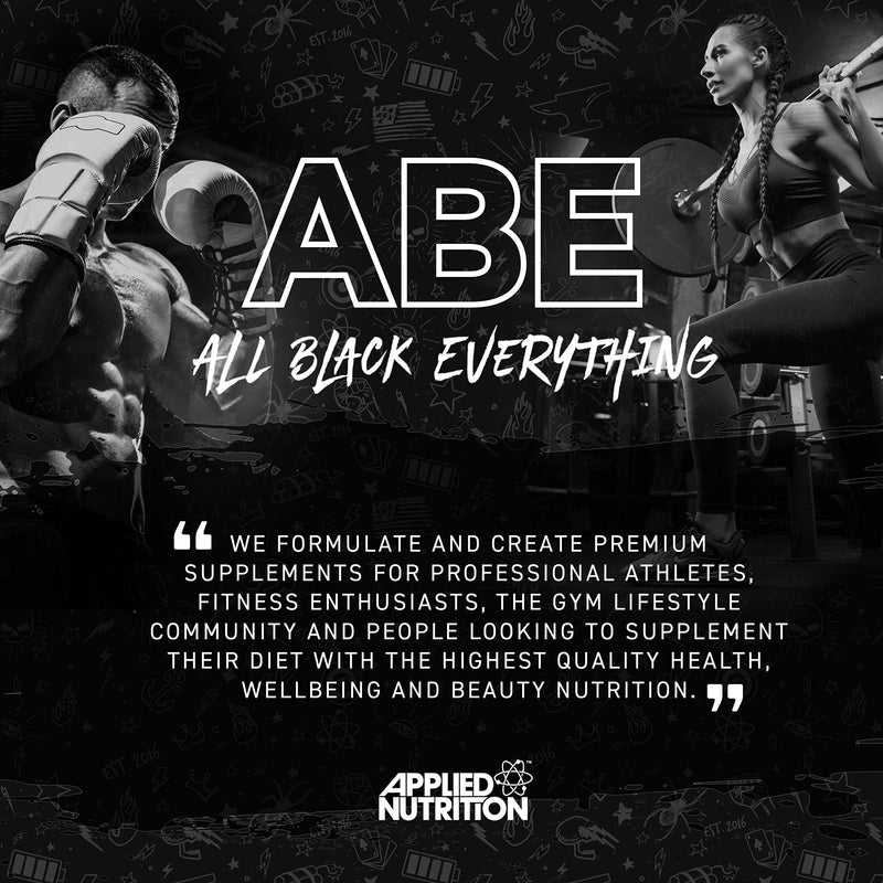 Applied Nutrition Bundle ABE Pre Workout 315g + Black Bullet Shaker | All Black Everything Pre Workout Powder, Energy Drink, Physical Performance, Creatine, Beta Alanine, Caffeine (Baddy Berry) Baddy Berry - BeesActive Australia