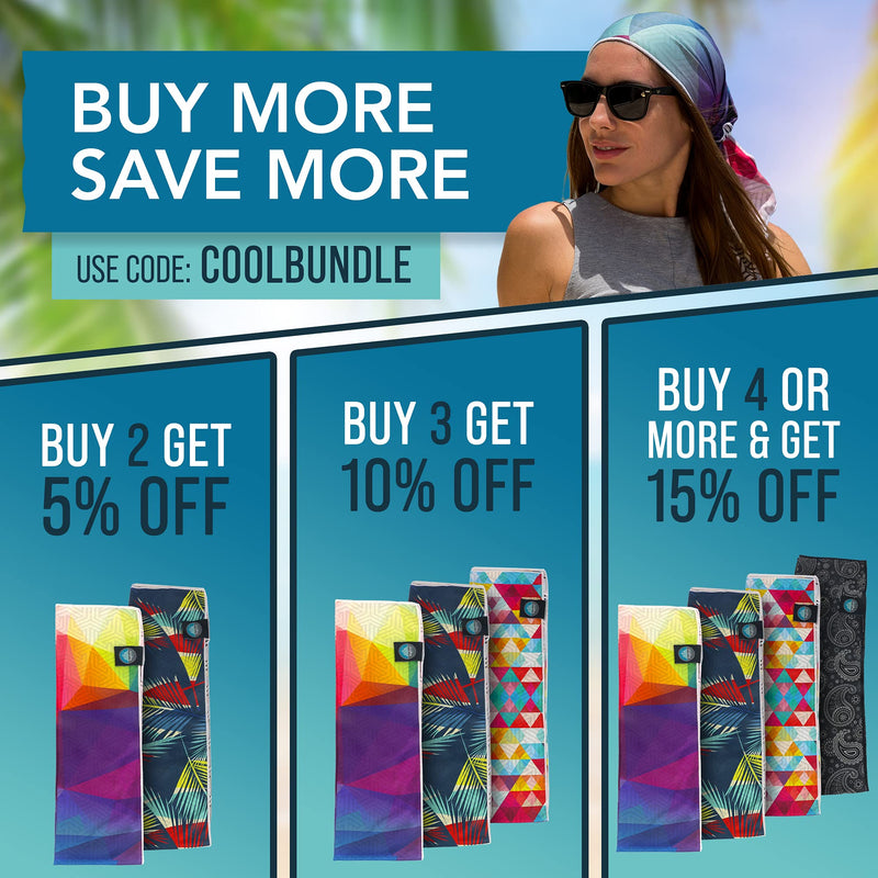 Cooling Towels for Neck and Face (12” x 40”) - Perfect for Golf, Hiking, Outdoor Sport, Workout and Hot Weather - Stay Cool with Youphoria’s Microfiber Cooling Neck Wraps - Fractal - BeesActive Australia