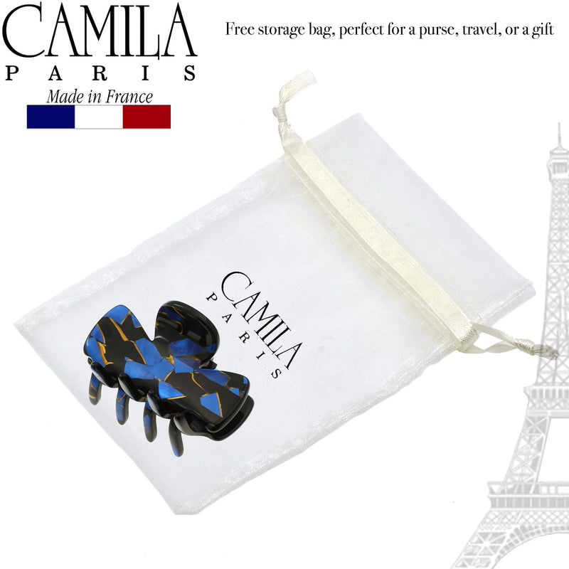 Camila Paris CP2439 French Hair Clip for Women, Large Blue, Handmade Girls Hair Claw Clips Jaw Fashion Durable and Styling Hair Accessories for Women, Strong Hold No Slip Grip, Made in France Blue 3.25" - BeesActive Australia