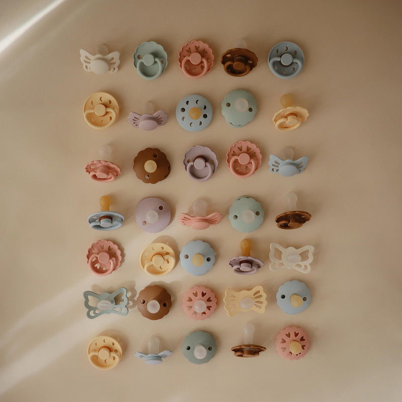 Frigg Moon SilkySoft Silicone Baby Pacifier | Made in Denmark | BPA-Free (Blush/Cream, 0-6 Months) - BeesActive Australia