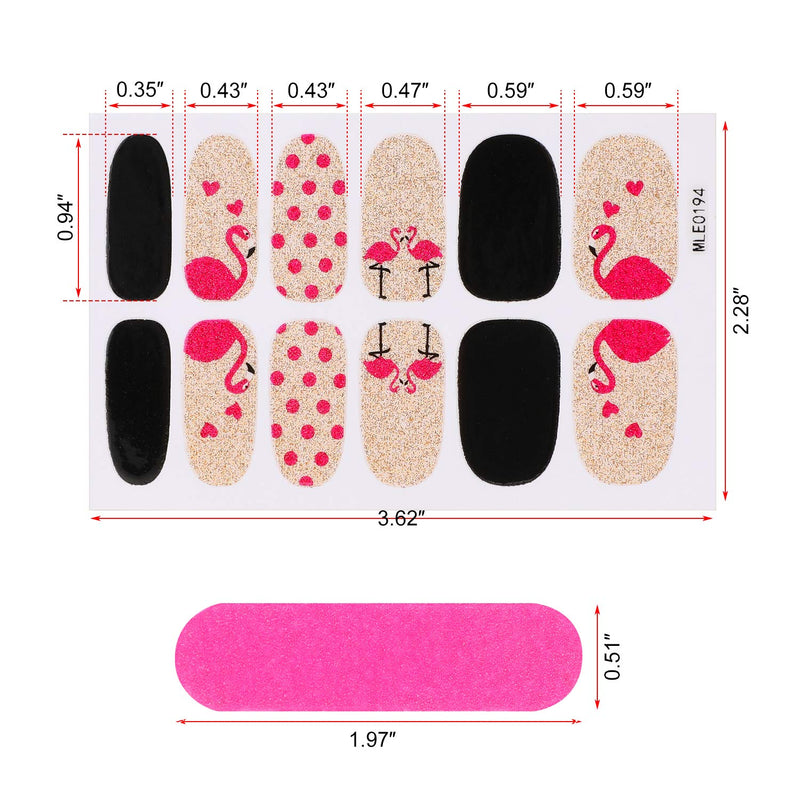 MWOOT 16 Sheets Full Wraps Nail Stickers,Self-Adhesive Nail Polish Stickers Red Grid Pattern Glittery Nail Art Decal Strips Kits with Nail File - BeesActive Australia