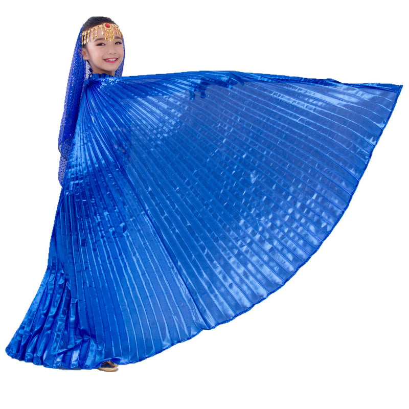 [AUSTRALIA] - MUNAFIE Halloween Costumes Belly Dance Isis Wings for Children Kids (Wings with Sitck and Bag, Royal Blue) 