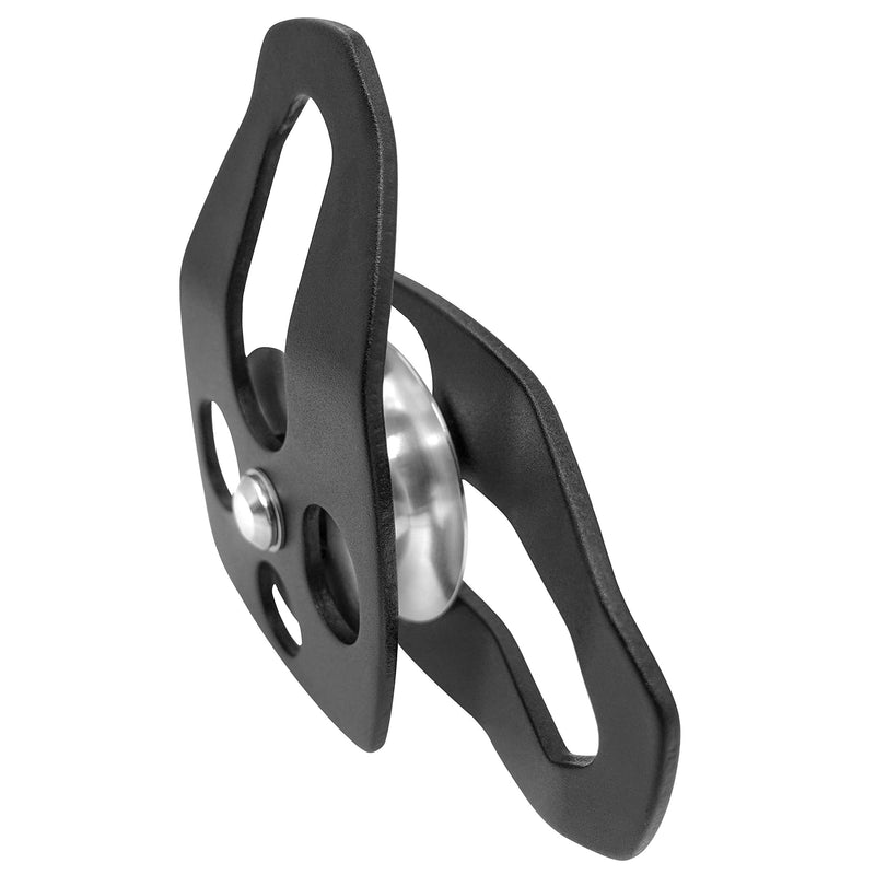 GM CLIMBING 32kN UIAA Certified Large Rescue Pulley Single/Double Sheave with Swing Plate CE/UIAA Single Pulley - Black - BeesActive Australia
