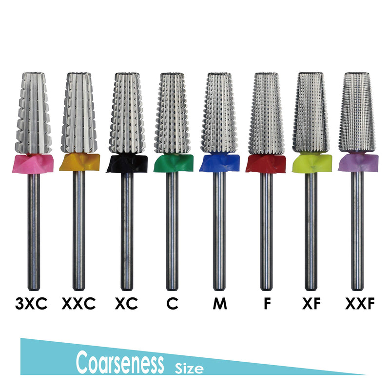 C&I 5 in 1 Multi-function Tapered Shape Nail Drill, Professional Drill Bit for Nail Manicure Machine (Fine) Fine - BeesActive Australia