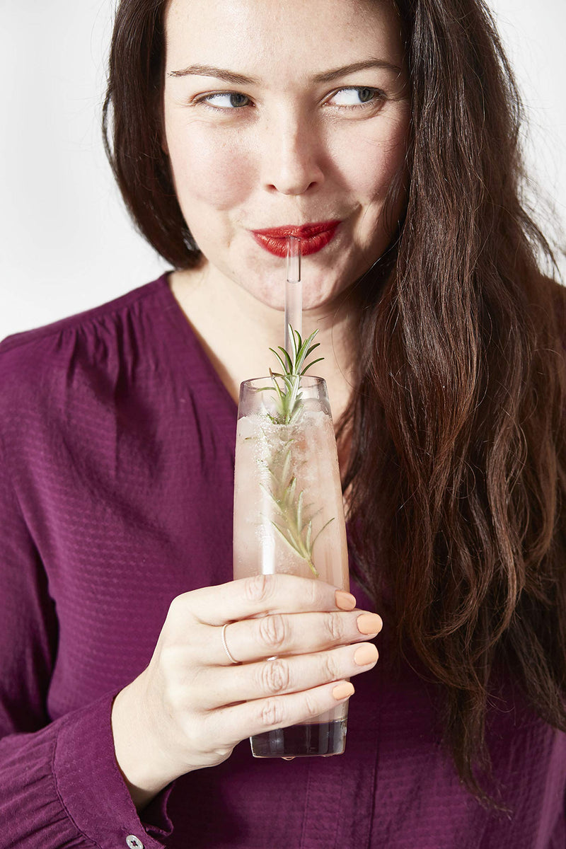HALM Glass Straws - Earth Day Charity Edition - 6 Reusable Drinking Straws engraved with Endangered Animals - 20 cm (8 in) x 0.9 cm - Made in Germany - Dishwasher Safe - Eco-Friendly - BeesActive Australia