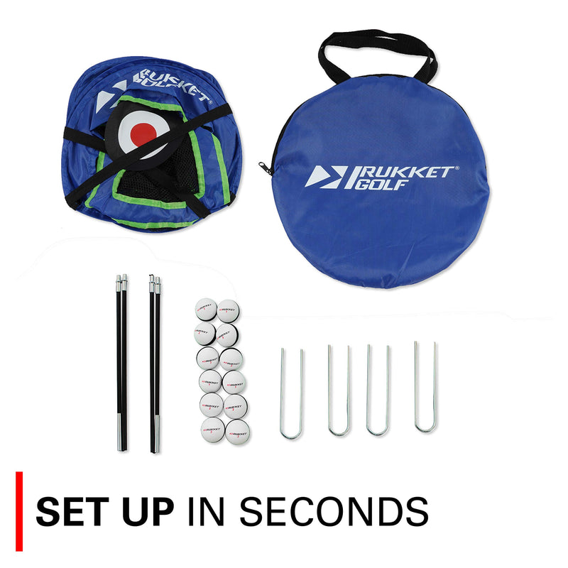 Rukket Pop Up Golf Chipping Net | Choose Standard or Light-Up | Outdoor/Indoor Golfing Target Accessories and Backyard Practice Swing Game | Includes Foam Practice Balls Classic Blue - BeesActive Australia