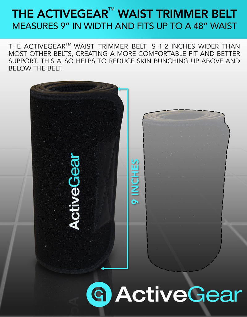 ActiveGear Waist Trimmer Belt Slim Body Sweat Wrap for Stomach and Back Lumbar Support Blue Large - BeesActive Australia