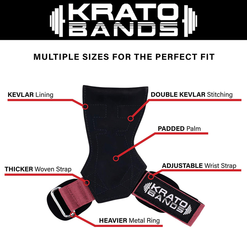 Krato Kevlar Lined Versatile Lifting Straps | Grips Bands Pink Large - BeesActive Australia