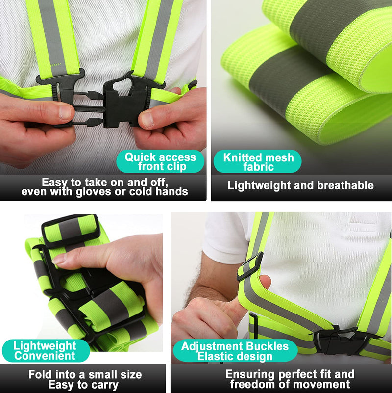 AUOON Reflective Running Vest,Reflective Vest Adjustable for Run,Cycle,Walk, Outdoor,Breathable Waterproof Lightweight 2 Pack - BeesActive Australia