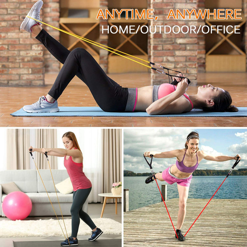 himaly Exercise Resistance Bands Set Strength Training Fitness Tubes Tension Bands with Handles, Door Anchor, Ankle Straps, Workout Guides and Band Guard Equipment for Men and Women - BeesActive Australia