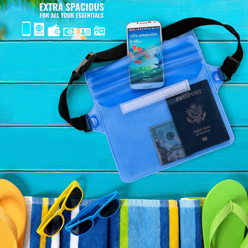 [AUSTRALIA] - Tonando Waterproof Bags with Waist Shoulder Strap Best Dry Pouch Case to Keep Phone and Valuables Dry and Safe Perfect for Boating Swimming Snorkeling Kayaking Beach Water Parks… blue 