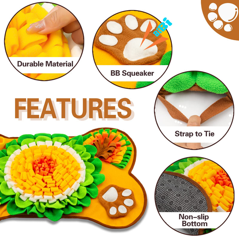 GoxRunx Snuffle Mat for Dogs, Pet Snuffle Mat for Small and Medium Dogs, Interactive Sniff Mat Feeding Mat for Puppies, Slow Feeder Dog Treat Mat for Training and Stress Relief - BeesActive Australia