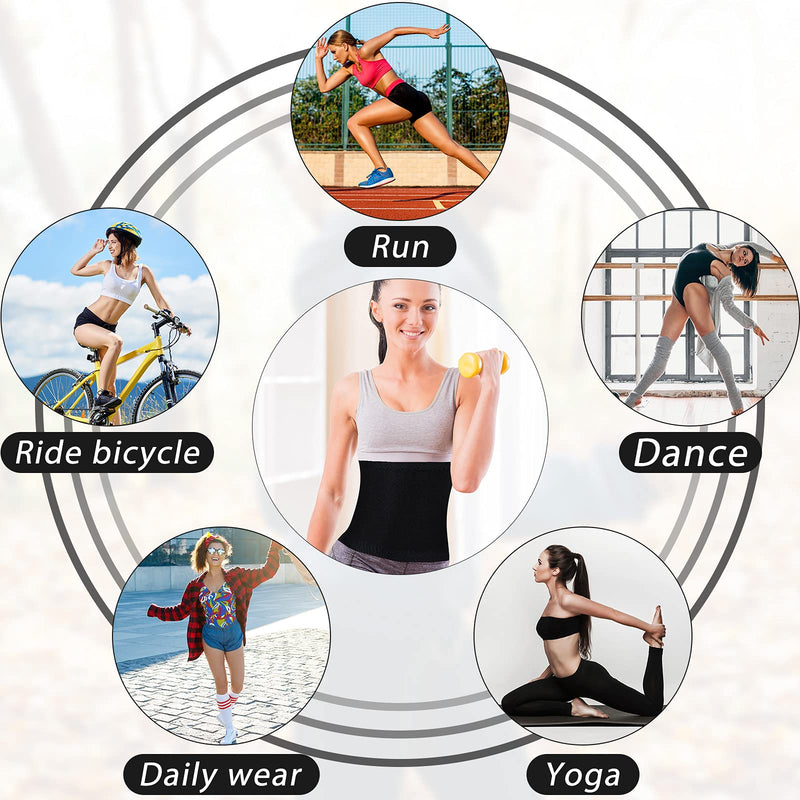 Waist Trimmer Sweat Waist Trainer Wrap Stomach Wraps for Women Bodybuilding Silver Inner Small - BeesActive Australia