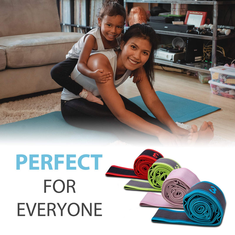 Exercise Resistance Band, High Elastic Resistant 9 Loops Yoga Stretching Strap, Ideal for Tone Muscles Dancer Gymnast Warm up Rehab Physical Therapy Recovery Flexibility Hamstring, Free Bag and Guide Blue - BeesActive Australia