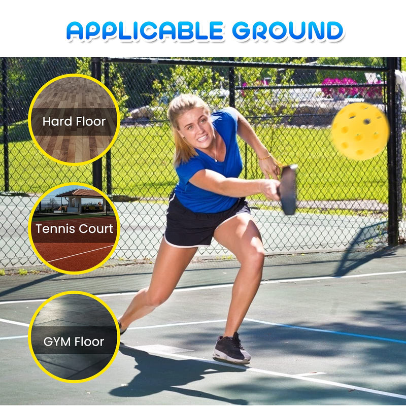 Pickleball, Geekman Premium 40 Holes Pickleball Balls for Outdoor Sport, USAPA Standard for Pickleball Sport, True Flight, Highly Durable and Consistent Bounce 12 Pack Yellow - BeesActive Australia