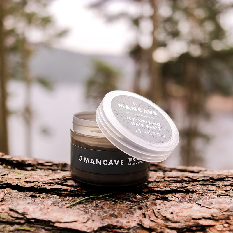 ManCave Texturising Hair Paste 75ml for Men, Natural looking Texture and Definition, Natural Formulation, Vegan Friendly, Recyclable Packaging - BeesActive Australia