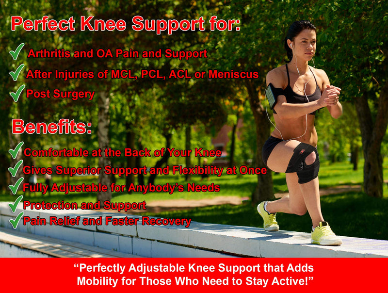Hinged Knee Brace Support with Strap & Side Patella Stabilizers for Protection & Pain Relief for Arthritis, Meniscus Tear, ACL, MCL - Sports Compression Wrap for Running & Recovery - Men & Women L - BeesActive Australia