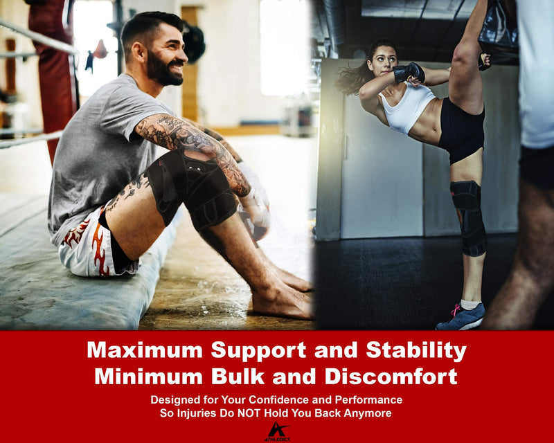 Hinged Knee Brace Support with Strap & Side Patella Stabilizers for Protection & Pain Relief for Arthritis, Meniscus Tear, ACL, MCL - Sports Compression Wrap for Running & Recovery - Men & Women L - BeesActive Australia