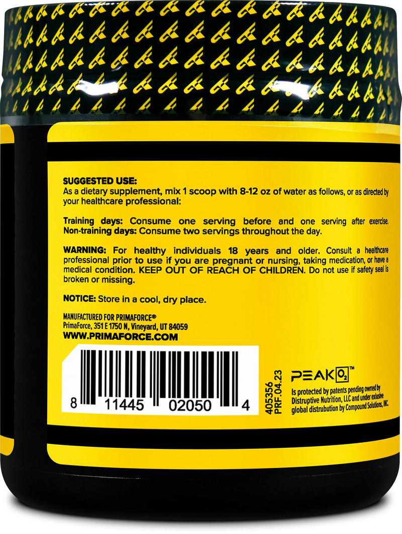 PrimaForce Peak O2 Workout Supplement, 120 grams - Proprietary Blend, Non-GMO, Vegan and Gluten Free - BeesActive Australia