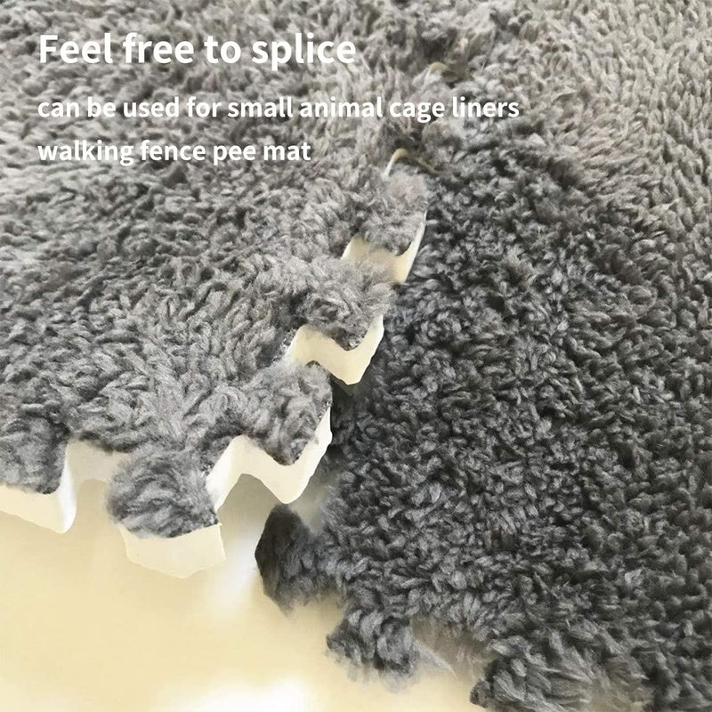 Guinea Pigs Soft Mats, Hamster Fleece Cage Liners, Small Animals Bedding Mats, Winter Warm Mat for Bunny, Rat, Washable Reusable, 10 Piece, 11'' x 11''Grey - BeesActive Australia