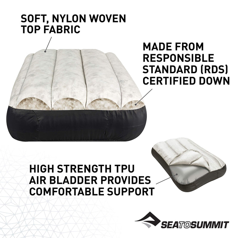 Sea to Summit Aeros Down Inflatable Pillow, Regular (13.4 x 9.4), Grey 1 Count (Pack of 1) - BeesActive Australia