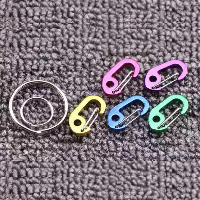 ABCOOL 7PCS Keychain Keyring Clips Mini Carabiner - 1 inch Micro Tiny Small Fixed Eye Hole Paracord Aluminum Hooks for Home Rv Camping Fishing Hiking Traveling and Sports Outdoors - BeesActive Australia