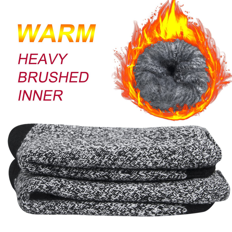 Thermal Socks for Men, Thick Warm Cold Weather Heated Socks for Winter P-concrete Grey (2 Pairs) - BeesActive Australia