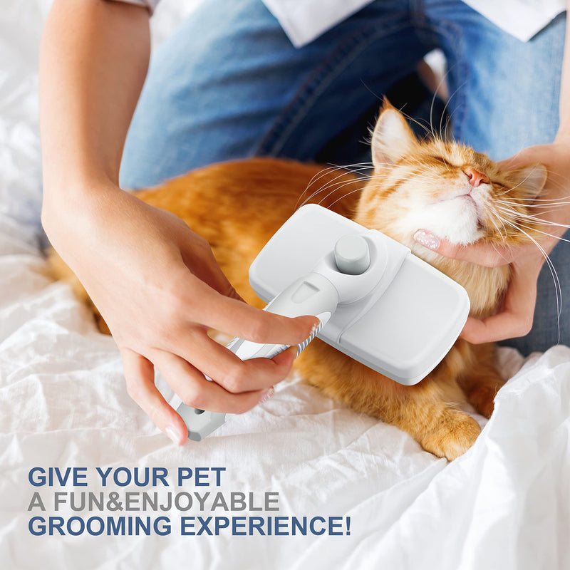 Crala Self Cleaning Slicker Brush, Dog & Cat Grooming Shedding Tool for Short and Long Haired - Gently Removes Loose Undercoat, Mats and Tangled Haired - BeesActive Australia