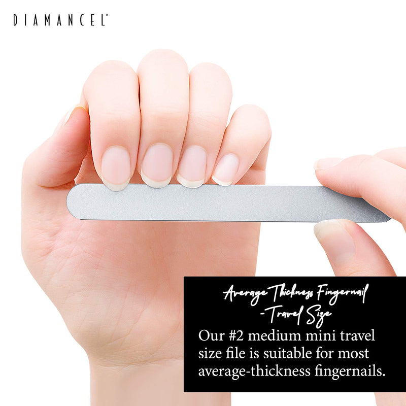 Diamancel Luxury Diamond Nail File – #2 Medium Grit - For Most Average Thickness Fingernails (Regular Size) (Travel Size) - BeesActive Australia