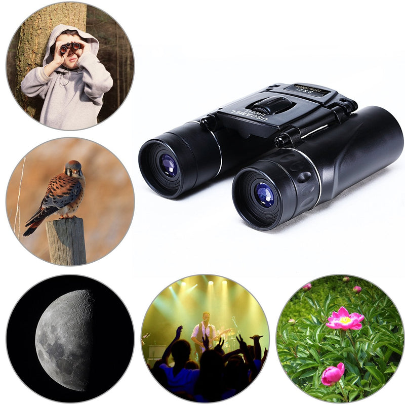 USCAMEL Folding Pocket Binoculars Compact Travel Mini Telescope HD Bak4 Optics Lenes Easy Focus 8x21 Colour Black - BeesActive Australia