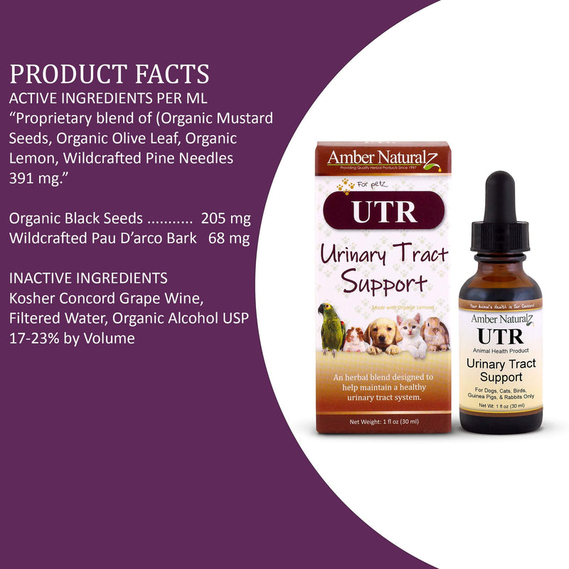 Amber NaturalZ - UTR - Urinary Tract Support - for Petz - 1 Ounce - BeesActive Australia