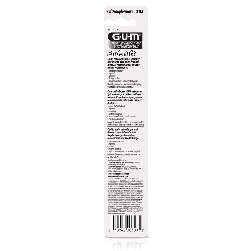 Butler G-U-M End-Tuft Brush Tapered 308R, Adult - 1 Ea ( Pack of 6 ) - BeesActive Australia