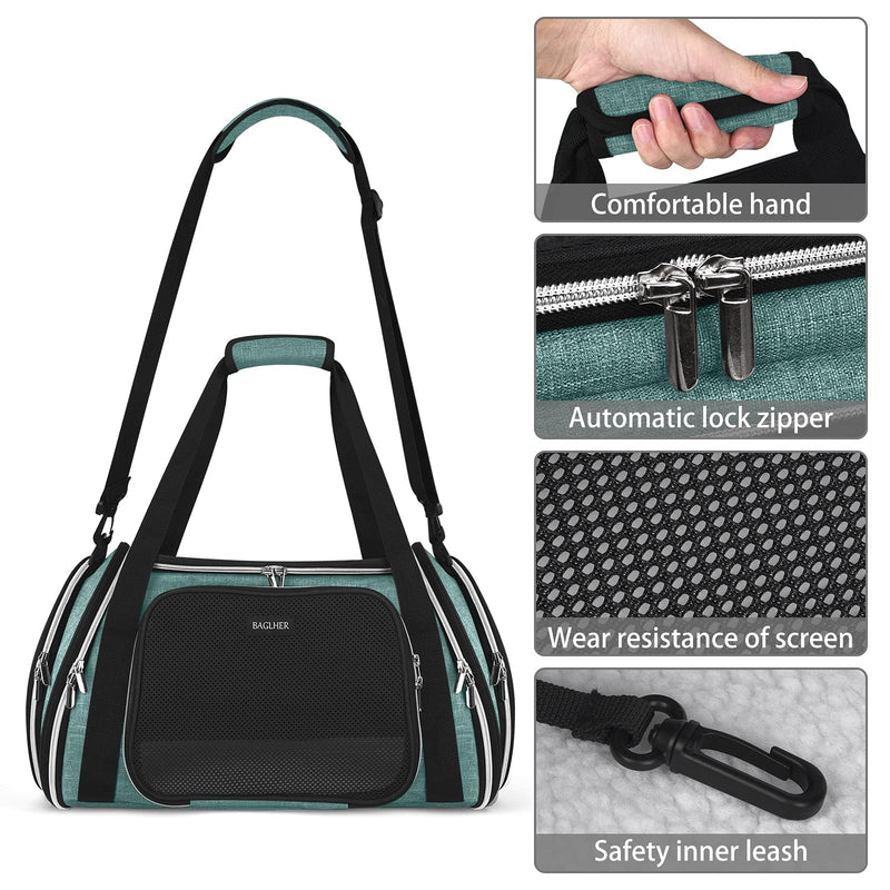 BAGLHER Pet Travel Carrier, Airline Approved Cat Carriers, Dog Carrier,Suitable for Small and Medium-Sized Cats and Dogs Pet Soft Carrier, Suitable for Travel, Hiking, and Outdoor Use. Green - BeesActive Australia