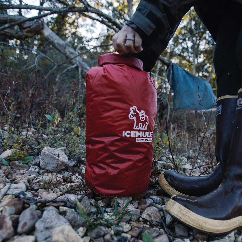 [AUSTRALIA] - IceMule 1300 Pro Dry Pack 10 Liter Outdoor Water Resistant Travel Sized Nylon Camping Food Storage Pouch and Dry Bag, Red 