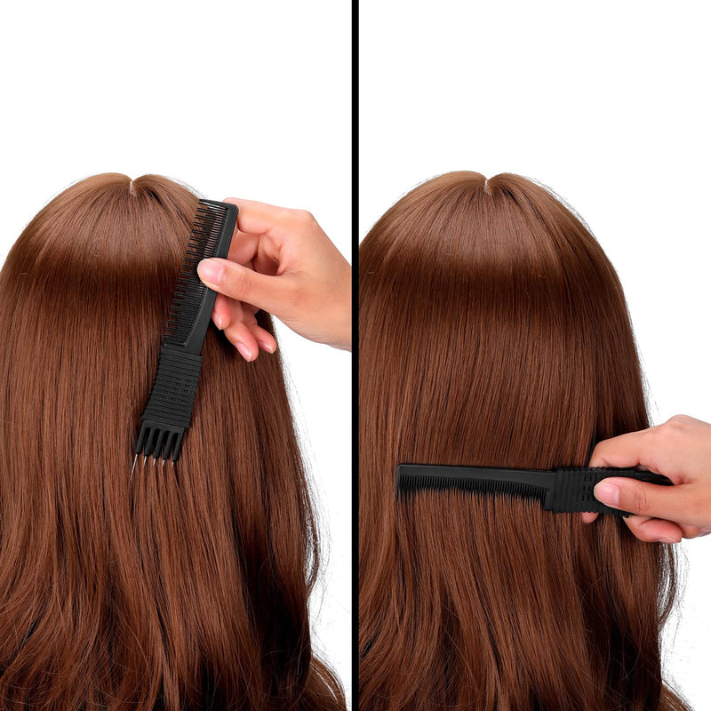 3 Pack Black Carbon Lift Teasing Combs with Metal Prong, Salon Teasing Back Combs, Black Carbon Comb with Stainless Steel Lift (Style A) - BeesActive Australia