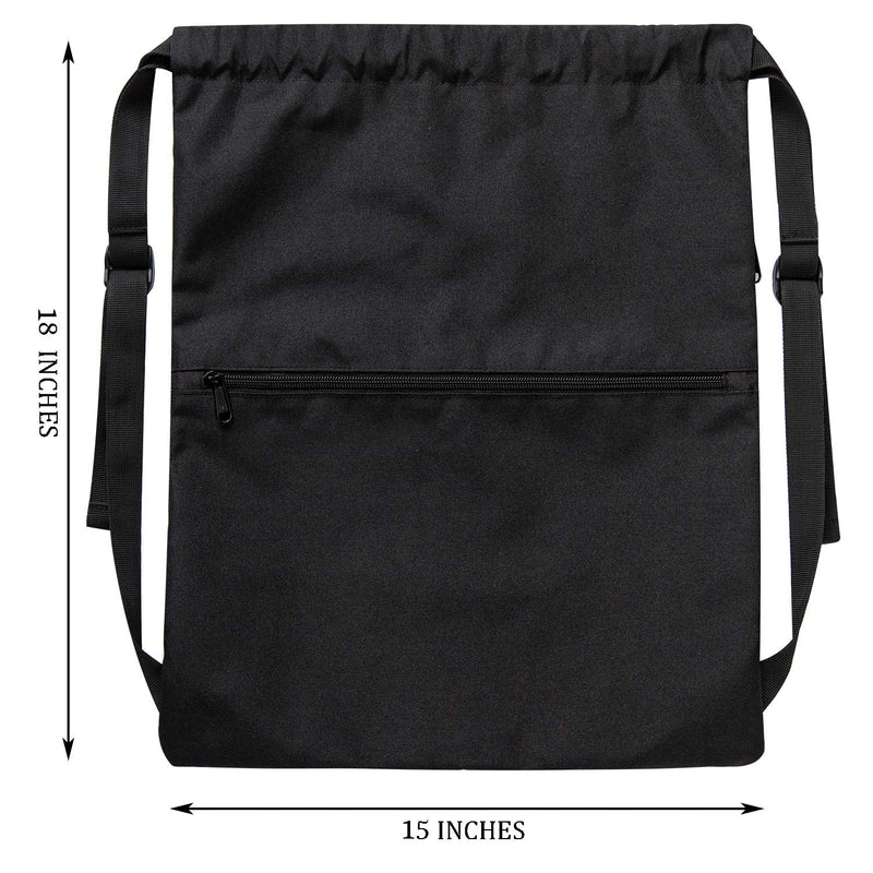 Vorspack Drawstring Backpack String Bag Sports Gym Sack with Side Pocket for Men Women Black - BeesActive Australia